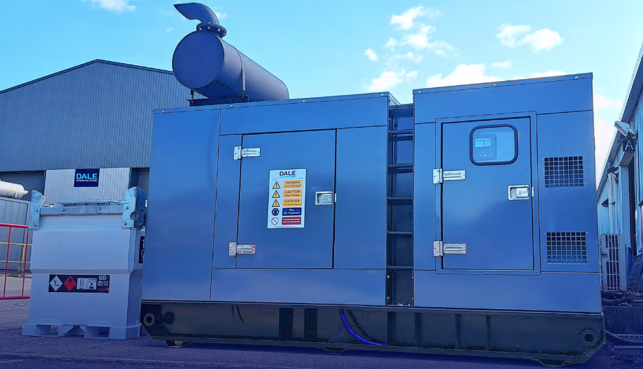 Industrial generator canopy and exhaust silencer installation by Bhavani Engineering